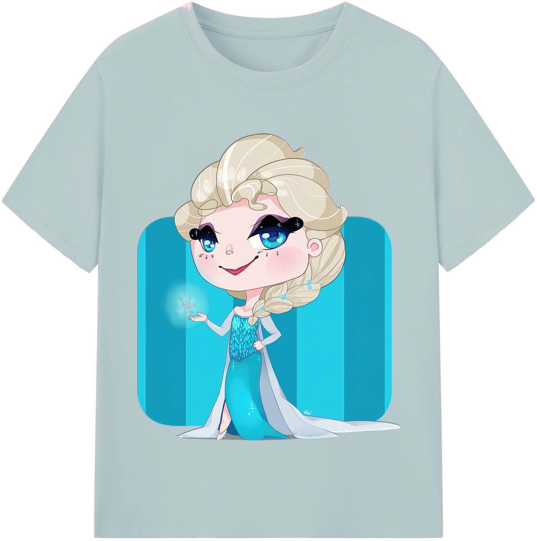 （画像用） アナと雪の女王 アンナ エルサ Frozen Anna Elsa 綿100％半袖Tシャツ（フロントプリント）